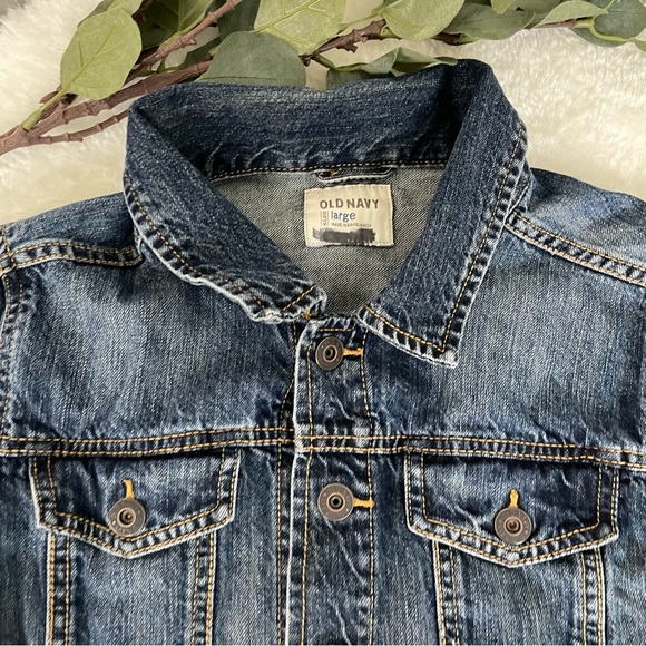 Old Navy Dark Wash Snap Button Denim Jacket - Picture 6 of 14